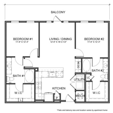 Rendering of the BE.B2 floor plan