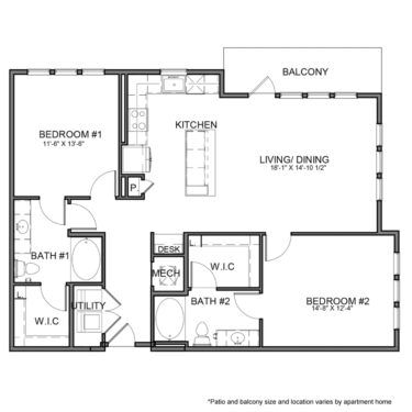 Rendering of the BE.B11 floor plan