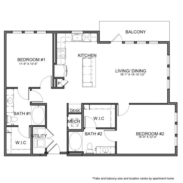 Rendering of the BE.B11 floor plan