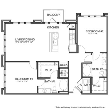 Rendering of the BE.B6 floor plan